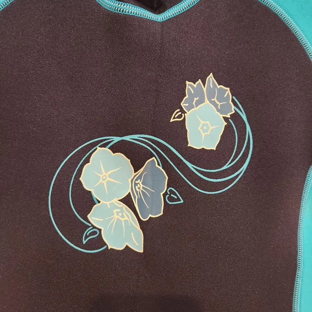 L.L.Bean Camaro Kids Sz L Shorty Wetsuit Neoprene Blue Black Springsuit Swimsuit